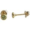 Sophia Rose Orecchini a bottone con peridoto grandi da 3 mm realizzati in argento sterling placcato oro