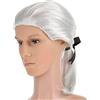 NET TOYS Parrucca da Karl - Bianco | Parrucca da Uomo con Treccia | Capelli in Stile Karl Lagerfeld | Capelli Finti in Bianco con Coda