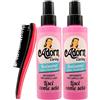 FEI FAN Balsamo Spray LISCI COME SETA, Senza Risciacquo, Anticrespo, Per Capelli Lisci 150ml + Spazzola Per Capelli (Colorazione Assortita) (2 Flaconi+Spazzola)
