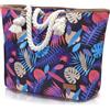 Lekespring Borsa Mare Donna 40L,Borsa Spiaggia Grande XXL Famiglia con Scomparto Scarpe Separato,Multifunzionale Borsa Spalla Shopper Bag Donna con Cerniera per Palestra Viaggio Lavoro,Piante