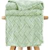 GC GAVENO CAVAILIA Coperta in Pile Soffice per Letto e Divano, Confortevole, Termica, Calda e Accogliente, Elegante Coperta in Jacquard (130 x 180 cm), Verde Salvia