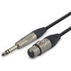 Audibax Pro Cavo XLR femmina a jack stereo - Lunghezza 1 metro - Connettori OFC ad alta trasmissione del segnale - Rivestito in PVC - Massimo isolamento - Diametro 6 mm - Colore nero