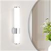 meoaow Lampada da Specchio per Bagno LED Bagno - Lampada da Parete 6W Lampada Colore Luce Bianca Neutra 4000K Lampada da Parete per Specchio Laterale Cromata Lampada 35 cm