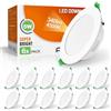 ALUSSO Faretti LED da Incasso per Cartongesso, Ultrasottili 5W IP44 4500K Bianco Natura Faretti LED Soffitto, AC220-240V, Diametro Foro Ø75-85mm, Rotondo Bianco, Set di 12
