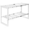 Cozywind Scaffale Sottolavello Stoviglie Ripiano Sotto Lavello Cucina Mobile Scaffale Cucina Salvaspazio Sottolavello Estensibile Ripiano 2 Livelli (50cm-70cm)