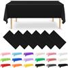 NACHLYNN Confezione da 6 tovaglie in plastica usa e getta, 137 x 274 cm, colore nero, rettangolari, per feste, fidanzamenti, matrimoni, battesimi, compleanni, decorazioni