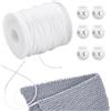 NBEADS 55 iarda/50 m di Cordoncino per Mantenere I Punti, Cordoncino Da Barbiere per Maglieria con Tubi In Gomma Cava, con Fermacavi Forati per Trattenere I Punti, Bracciale, Collana, Perline, Bianco