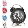 N NEWTOP Mini Orologio Sveglia Rotonda Portatile Stile Classica Numeri Colorata Beep Allarme Tasto ON OFF Movimento Quarzo da Tavolo Comodino Analogica Batteria Inclusa LR44 per Bambini Adulti (Nero)