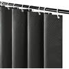 Furlinic Tenda da doccia extra lunga, 180 x 210 cm, per vasca da bagno e bagno, in tessuto impermeabile, lavabile, anti-shcimmel Shower Curtains con 12 anelli da doccia, motivo a nido d'ape, grigio