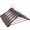 ABHENG Appendiabiti in legno, set di 6 rucce per Completi, gancio girevole di 360°, per giacche, camicie, abiti, cappotti, 44 x 5,5 x 23 cm (L x B x H), Noce Scuro AWY0406H