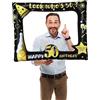 POPOYU Cornice per Selfie Gonfiabile per 50° Compleanno - Colore Nero e Oro, Gigante - Regalo per Uomini e Donne, Bomboniere, Decorazioni