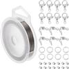 BENECREAT Filo per Perline A 300 Fili in Acciaio Inossidabile da 0.3 m 7 mm con 200 Perline A Crimpare, 100 Punta per Perline, 30 Fermaglio per Artiglio di Aragosta e 200 Anelli