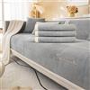 AUAUY Copridivano in Morbido Pile Latte, Copridivano Antiscivolo da 1, 2 o 3 Posti, Copridivano per Divano Componibile, Copridivano a Forma di L, Copridivano Moderno (Grigio, 70x70 cm)