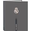Safta Real Madrid 3ª attrezzatura 24/25 - Cartellina con fogli 4 anelli, ideale per bambini di diverse età, comoda e versatile, qualità e resistenza, 26,5 x 33 cm, grigio, M, Casual