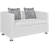 OHOOWOO Divano a 2 Posti in Similpelle Bianco,Divano 2 Posti in Ecopelle Bianco Comfort e Stile per Ogni Ambiente Arredamento, Divani
