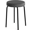 Avalon Sgabello Jolly moderno in velluto per arredo interno dim. 39 x 51cm - Colore Steel