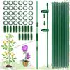 FENGJIAHUI (105PCS) Bastoncini per Vasi, 20 Pezzi Supporto per Piante Stabilizzare, Viene Fornito con 30 Moschettoni con 15 Tubi di Srolunga, Bastoni Piante Supporto, Tutori per Piante