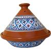 Generico La Maison Unique: Tajine Terracotta Marocchina Tunisina Diametro 32cm Pentola a Pressione Con Coperchio Piatto Etnico Marocchino Cucina Salutare - Qualità Premium - Turchese