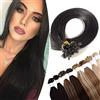 SEGO Extension Capelli Veri Cheratina 200 Ciocche Neri 100g - 100% Remy Human Hair Indiani Naturali U Tip Hair Extensions Invisibili (40cm #1 Jet Nero)
