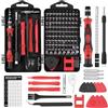 OSDUE 124 in 1 Set di Cacciaviti, Professionali Cacciaviti Kit Mini Magnetici Riparazione Set per Occhiali Orologio Elettronica Precisione Giraviti Strumenti di Smontaggio per Switch PS4 Rosso