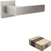 APECS Maniglia per porte interne, moderna, per porta di casa e porta interna, con rosette quadrate, con maniglia opaca con materiale di fissaggio, modello REGULUS