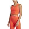 adidas Donna Techfit Cropped Training Tank Top, Bright Red, XXL