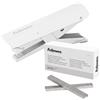 Fellowes cucitrice LX890, capacità 40 fogli a striscia intera, colore: bianco + Punti metallici 26/6mm per Cucitrici a Striscia Intera, Confezione da 5000 punti, Colore Argento