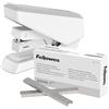 Fellowes Cucitrice senza inceppamento, capacità 40 fogli - LX860 EasyPress mezza striscia antibatterica - Bianco + Punti metallici 26/6mm per Cucitrici a Metà Striscia, Confezione da 5000 punti