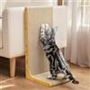 Conlun Graffietto per Gatti, 58 cm Forma a L da Parete, Tiragraffi Verticale, Cartone Resistente per Proteggere i Mobili da Gatti Domestici, Grande,Legno Chiaro