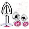 Changjiuhe 3 Pezzi Anale Butt Plug Set Anal Amal Plug Anale-Dilatatore Analesex Aanalessex Toy Plugs per Uomo e Donne Grande Piccolo (Rosa)