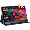 Missun Monitor Portatile 15,6 Pollici 4K UHD, Risoluzione 3840 x 2160 VESA Display IPS 72% NTSC con Doppia Porta Type-C, HDMI e Custodia Protettiva, Compatibile con PC, Laptop, PS5/4, Xbox e Switch