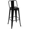 Kit Closet 5020519022 - Sgabello alto, metallo, con schienale, colore nero