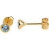Sophia Rose Orecchini a bottone con topazio blu da 3mm in argento sterling placcato oro