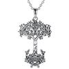 YAFEINI Collana Vichinga con Martello di Thor Ciondolo Dell'albero della Vita Collana Amuleto Nordico Ciondolo Talismano della Runa di Vegvisir Gioielli Vichinghi Regali per Uomini e Donne