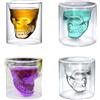 FDDU 4 Pezzi Bicchieri Teschio, Bicchiere Da Vodka In Cristallo, Bicchieri Teschio Vetro, Tazze Teschio Per Bere, Bicchieri Amaro, Per Case, Caffetterie, Ristoranti, Bar e Feste, Kaffee, Bier,Tee(75Ml)