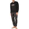 Goldenpoint Uomo Regular with Cuff Set Christmas Glasses con Maglia Manica Lunga Tinta Unita e Pantaloni con Elastico in Vita