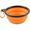 PhoneNatic Ciotola pieghevole in silicone per cani e gatti con moschettone, S, arancione, 350 ml, 60014333