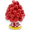 SICILIA BEDDA CAPACI Pigna Siciliana in Ceramica di Caltagirone Decorativa - H 8/9 cm - Rosso - Mod. Gambo Decorato Casuale