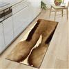 Mateju Lavabile Tappeto Salotto Moderno, 3D Flanella Tappeti Camera da Letto rug Cucina Antiscivolo per Tavolino da Salotto,Bagno,Tappeto Bambini Cameretta (60x180cm,Marrone Chiaro)