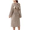 Generic Accappatoio da Donna Pile Morbida Accappatoio Adulto con Tasche e Cintura Eleganti Pigiameria 100% Cotone Calda Accappatoi vestibilità Ampia a Maniche Lunghe Vestaglia Super Morbido per Sauna