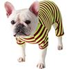 Blue Dream Island Vestiti per cani, pigiama classico a righe per bulldog francese, in morbido cotone, tuta a quattro zampe, anti-pelo, tutina per animali domestici per cani di taglia piccola e media (2XL: viola verde)