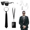 QSZHSL 5 Pezzi Agente Costume Accessori, Polizia Costume Accessori Set, Set di Accessori per Costume da Autista, kit Cosplay per Guardia Giurata, Costume da Poliziotto, Festa di Carnevale di Halloween