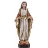 DRW Figura Vergine Miracolosa patrona dei Miracoli e Protezione Divina in Resina Dipinta a Mano Stile Legno Chiaro 13 cm