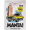Nostalgic-Art Targhe Vintage, Opel - Manta! GT/E - Idea Regalo per Accessori per Auto, in Metallo, Design retrò per Decorazione, 15 x 20 cm