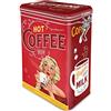 Nostalgic-Art Contenitori da caffè retrò, Hot Coffee Now - Idea Regalo per la Cucina, Scatola di Latta con Coperchio Salva Aroma, Design Vintage, 1,3 l