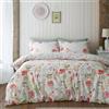 Catherine Lansfield Ella Poppy - Set copripiumino singolo reversibile con federa, colore: panna