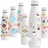 Vikastar Borraccia Termica, 500ml senza BPA, Thermos per Bevande Calde, a Prova di Perdite, Borraccia Bambini, Acciaio Inox per Scuola, Sport, Palestra, Ciclismo, Bianco-Orso