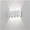 Voltix Applique da Parete LED per Interni ed Esterni, 8W Luce Fredda 6000K, Lampada da Muro Impermeabile, Design Moderno in Alluminio, Ideale per Casa, Balcone e Giardino (Luce Fredda 6000K, Bianco)