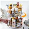 DLNXRUIS 2 Pezzi 360 Portaspezie Girevole, Due Livelli Piatto Girevole,Multifunzione Porta Spezie Girevole Per Cucina,Adatto Per Conservare Spezie,Frutta (trasparenti, 23.5 * 21.6CM)