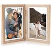 Baieye Cornice Foto Doppia,Cornici Foto in Legno 10x15cm,Portafoto da Tavolo Pieghevole,Adatto a Famiglia,Amici,Decorazioni per la Casa,Matrimoni